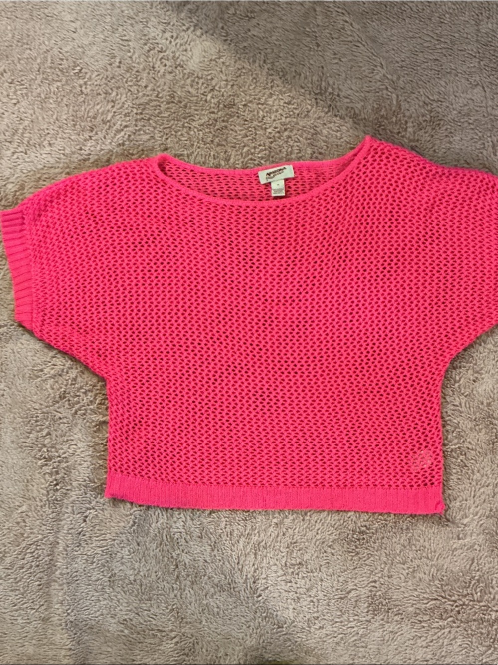 Arizona Bright Hot Pink Cropped Knit Top